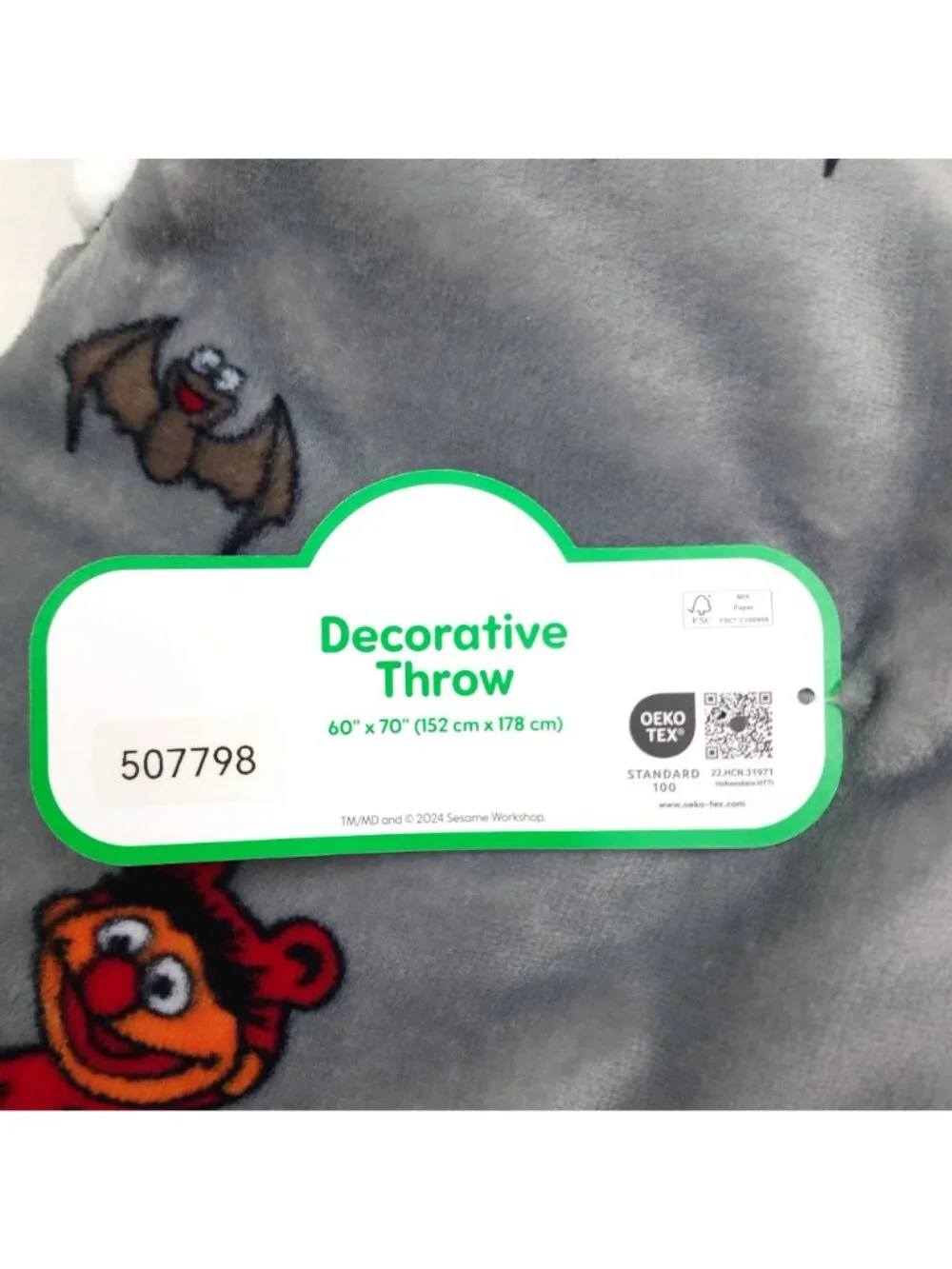 Sesame Street Halloween Decorative Throw Blanket 60